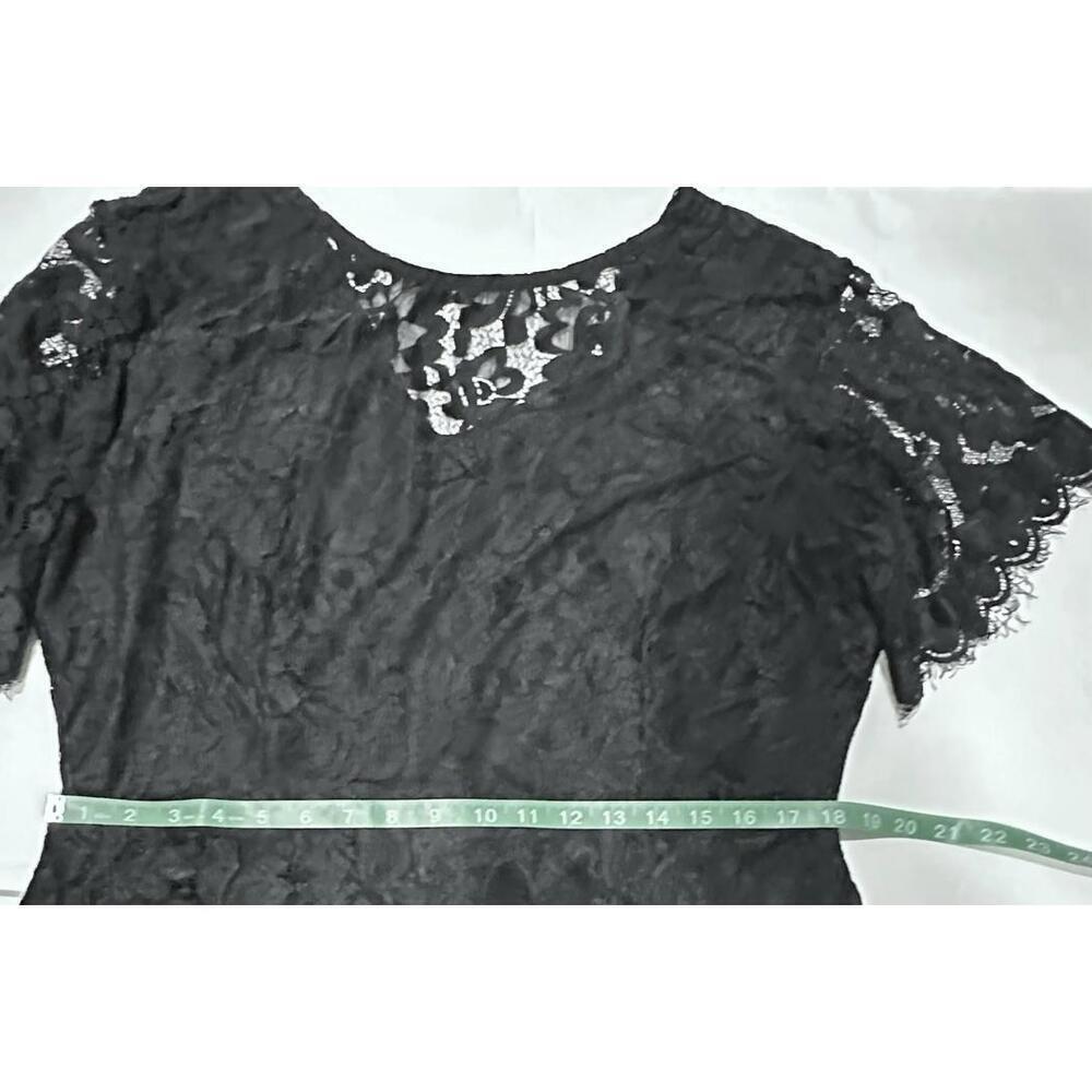 MSLG Black Lace Wedding Guest Dress Short V-Back Zipper Closure Women's XXL -NEW - Picture 9 of 9